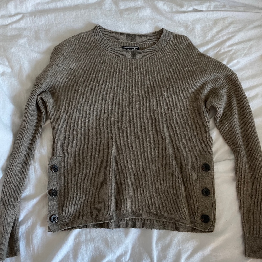 Abercrombie Tan Button Sweater
